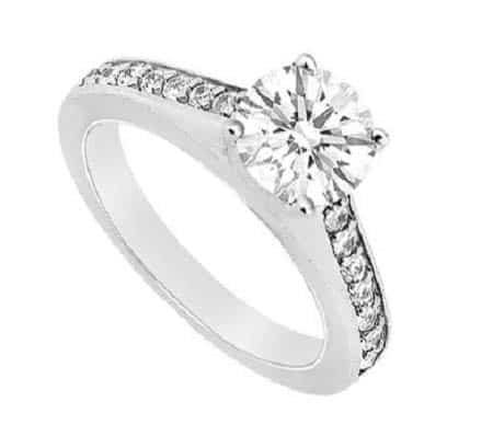 Verlobungsring Partnerring IM649 15 Diamanten - 0,64K Weißgold oder Platin 950