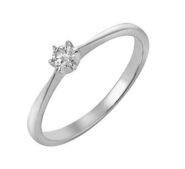 Verlobungsring Partnerring IM667 aus Weissgold 585 1 Diamant - 0,15K feinmatt