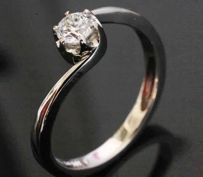 Verlobungsring Partnerring IM668 1 Diamant - 0,20ct Weißgold oder Platin glanzpoliert