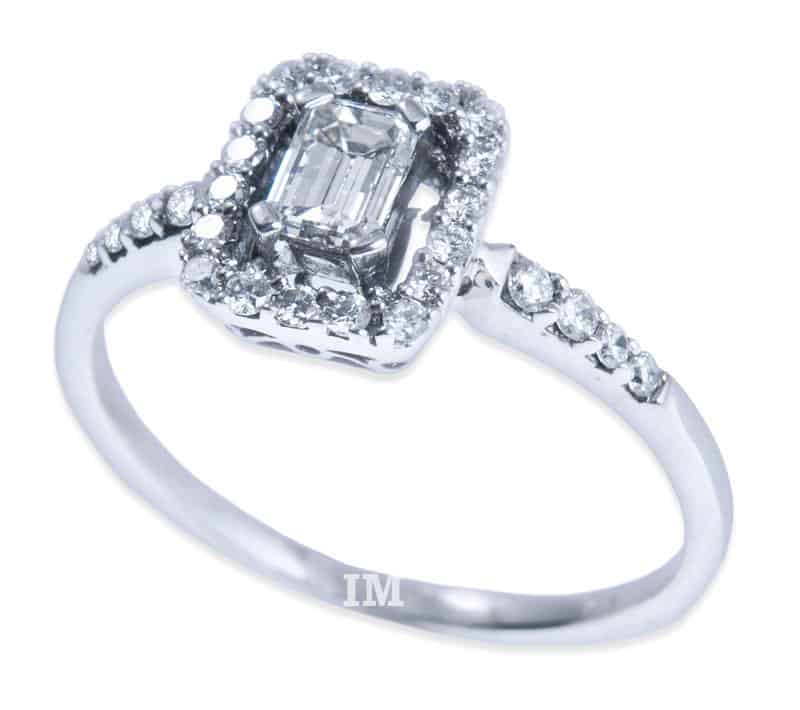 Damenring IM688 Verlobungsring Baguette Diamant - 0,20ct aus Weißgold