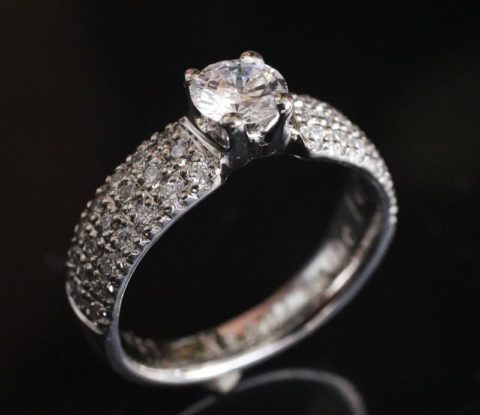 Verlobungsring Partnerring IM651 43 Diamanten - 1,0K Weißgold oder Platin 950 mattiert