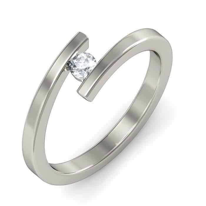 Verlobungsring Partnerring IM646 1 Diamant - 0,10K Weißgold oder Platin 950