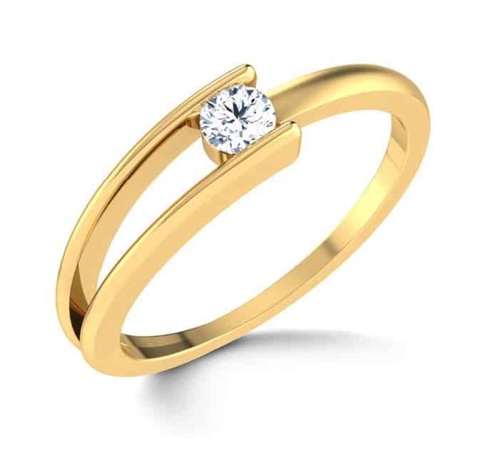 Verlobungsring Partnerring IM656 1 Diamant - 0,15K Gelbgold poliert