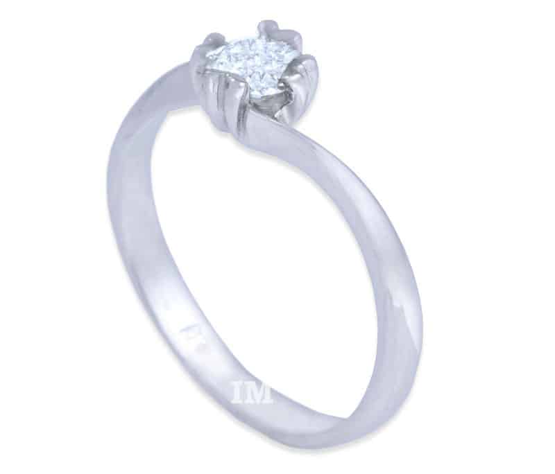 Verlobungsring IM683 Partnerring, 1 Diamant - 0,30ct aus Weißgold, matt
