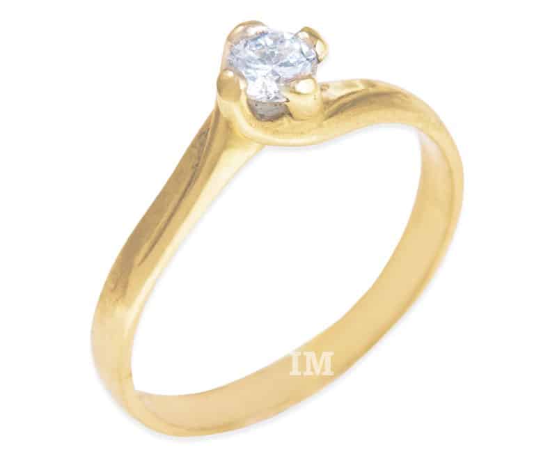 Damenring Verlobungsring IM686, matt 1 Diamant - 0,20ct, Gelbgold