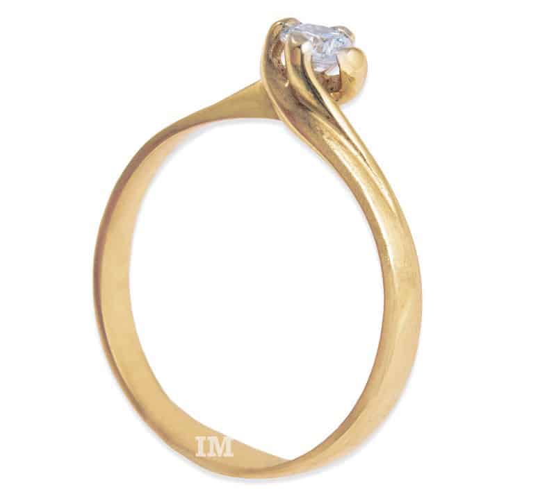 Damenring Verlobungsring IM686, matt 1 Diamant - 0,20ct, Gelbgold
