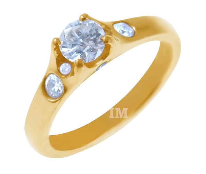 Verlobungsring Partnerring IM702, 8 Diamanten - 0,54ct, Gelbgold, poliert