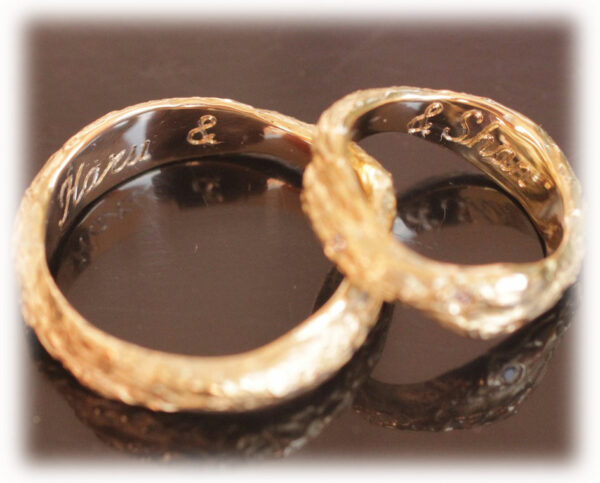 Gehämmerte Hochzeitsringe IM142 aus Gelbgold 585 günstig Diamanten